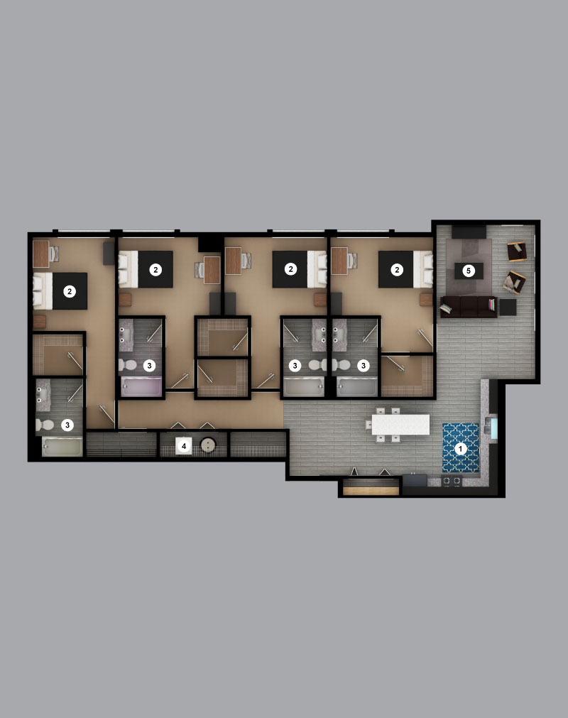4 bed floorplan