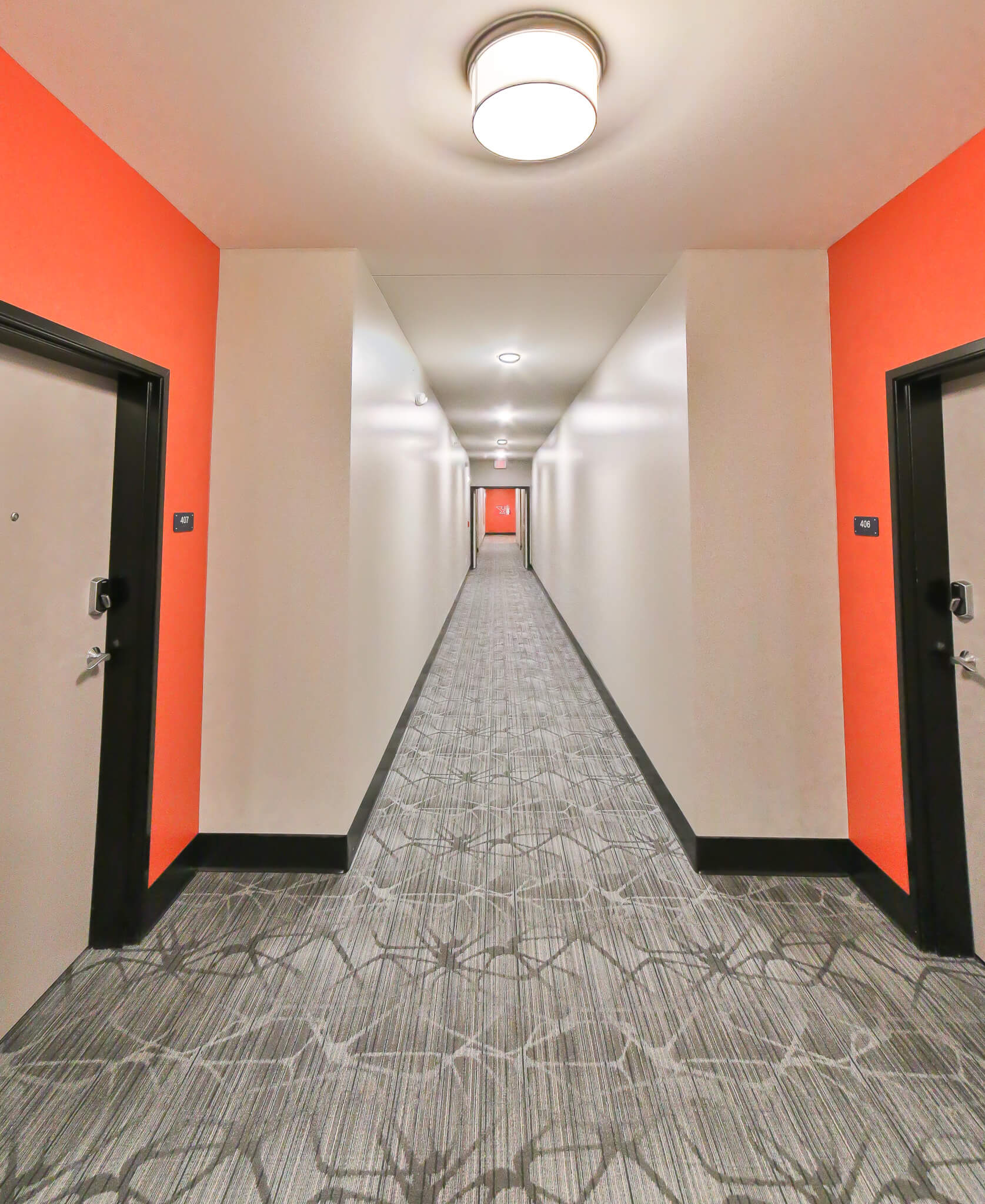 Apartment building hallway
